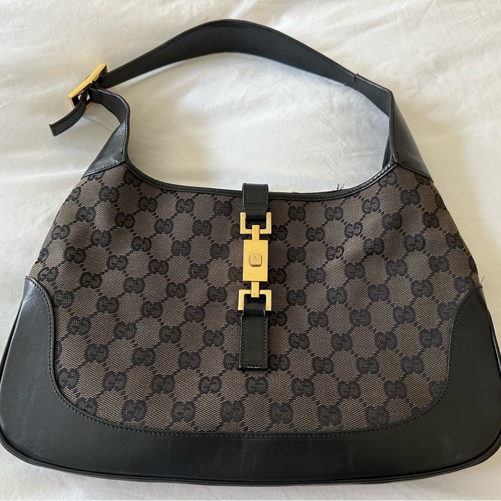 Gucci — Jackie O Monogrammed Hobo Bag